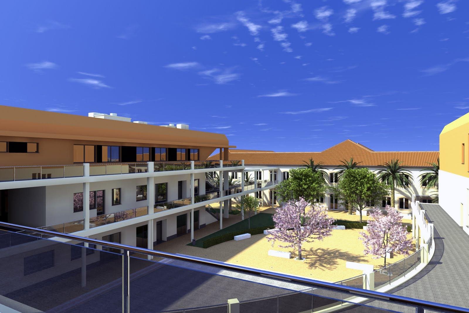 Reabilitação da Escola Secundária Tomás Cabreira pela RAL - Rodrigues & Almeida, com modernização de infraestruturas e novas caixilharias.